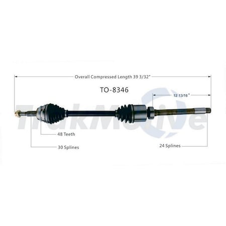 Surtrack Axle Cv Axle Shaft, To-8346 TO-8346